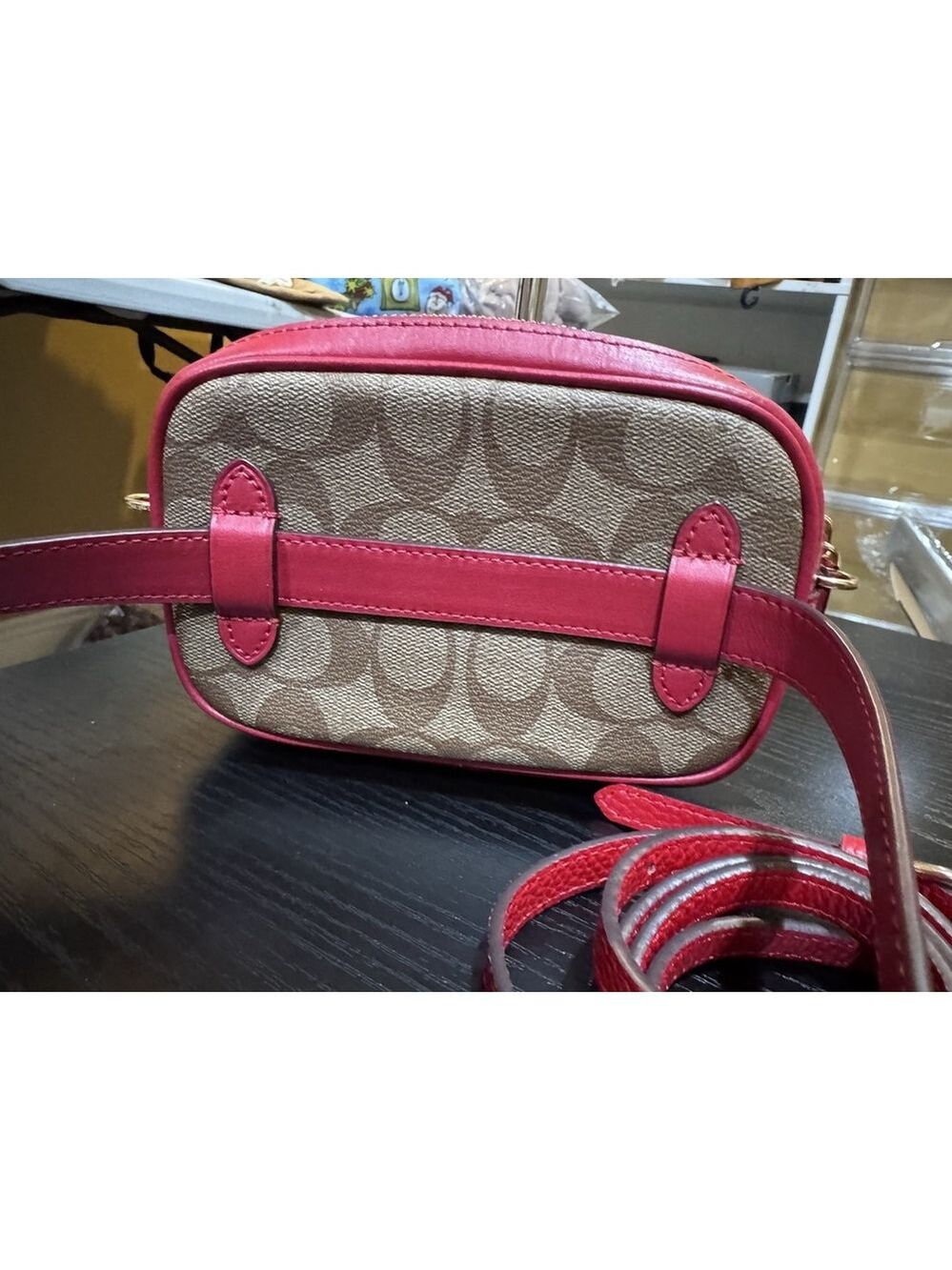 Coach Convertible Belt Bag in Signature Canvas Red - Picture 5 of 12